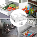 Chrome-coated Telescopic Dish Storage Pull Out Metal Basket